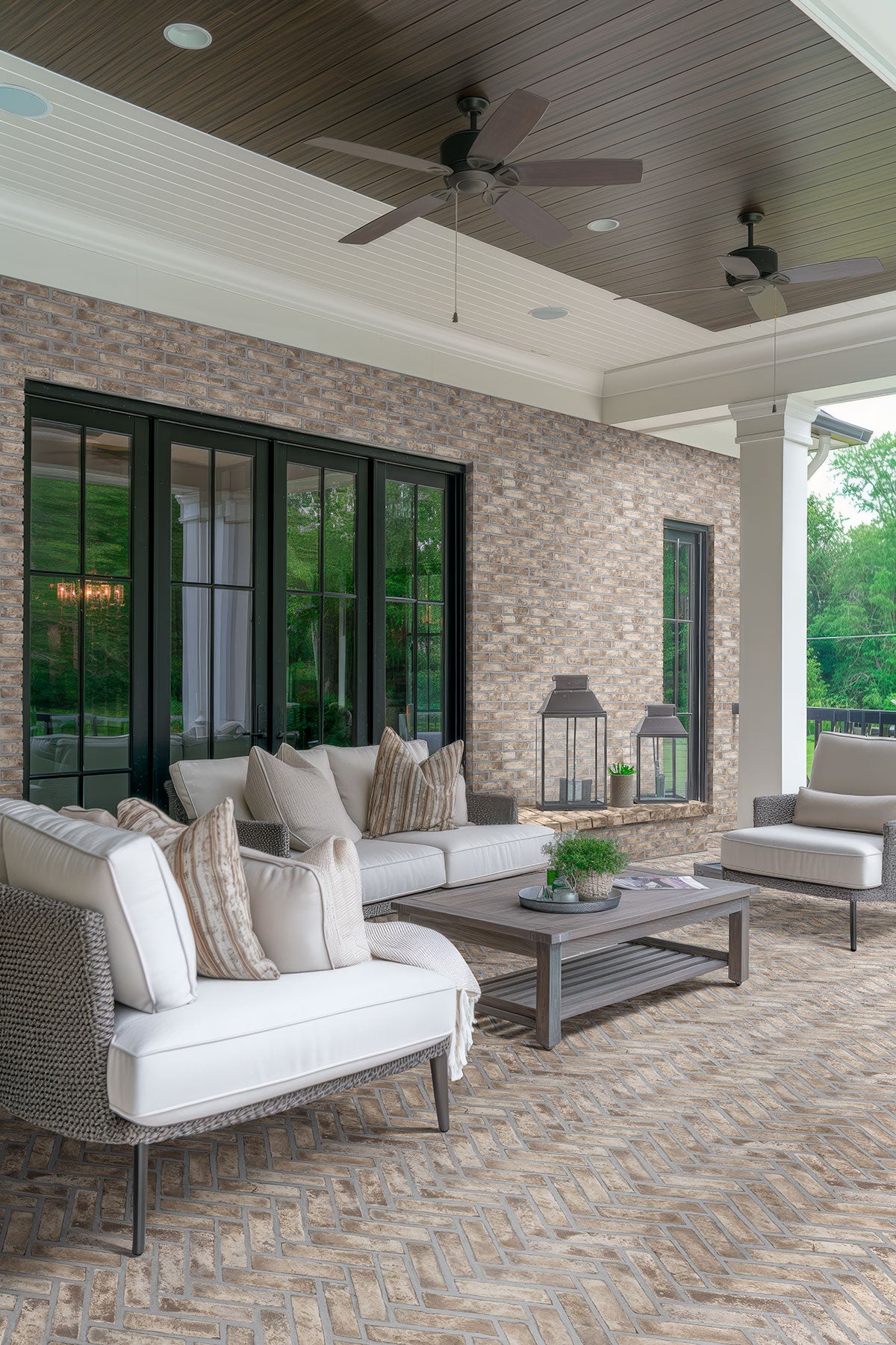 Doverton Gray Clay Brick Herringbone 2.25x7.5x0.5