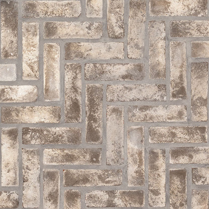 Doverton Gray Clay Brick Herringbone 2.25x7.5x0.5