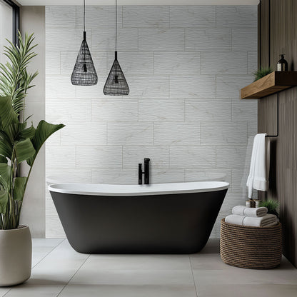 Dymo Calacatta Stripe White 12x24 Glossy