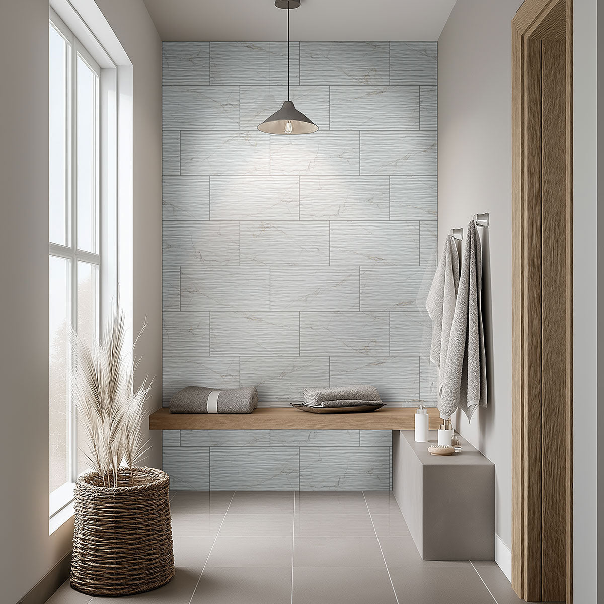 Dymo Calacatta Stripe White 12x24 Glossy