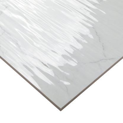 Dymo Calacatta Stripe White 12x24 Glossy