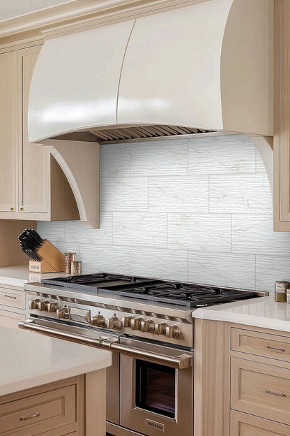 Dymo Calacatta Stripe White 12x24 Glossy