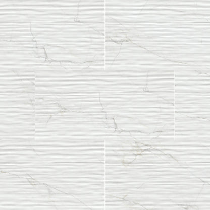 Dymo Calacatta Stripe White 12x24 Glossy