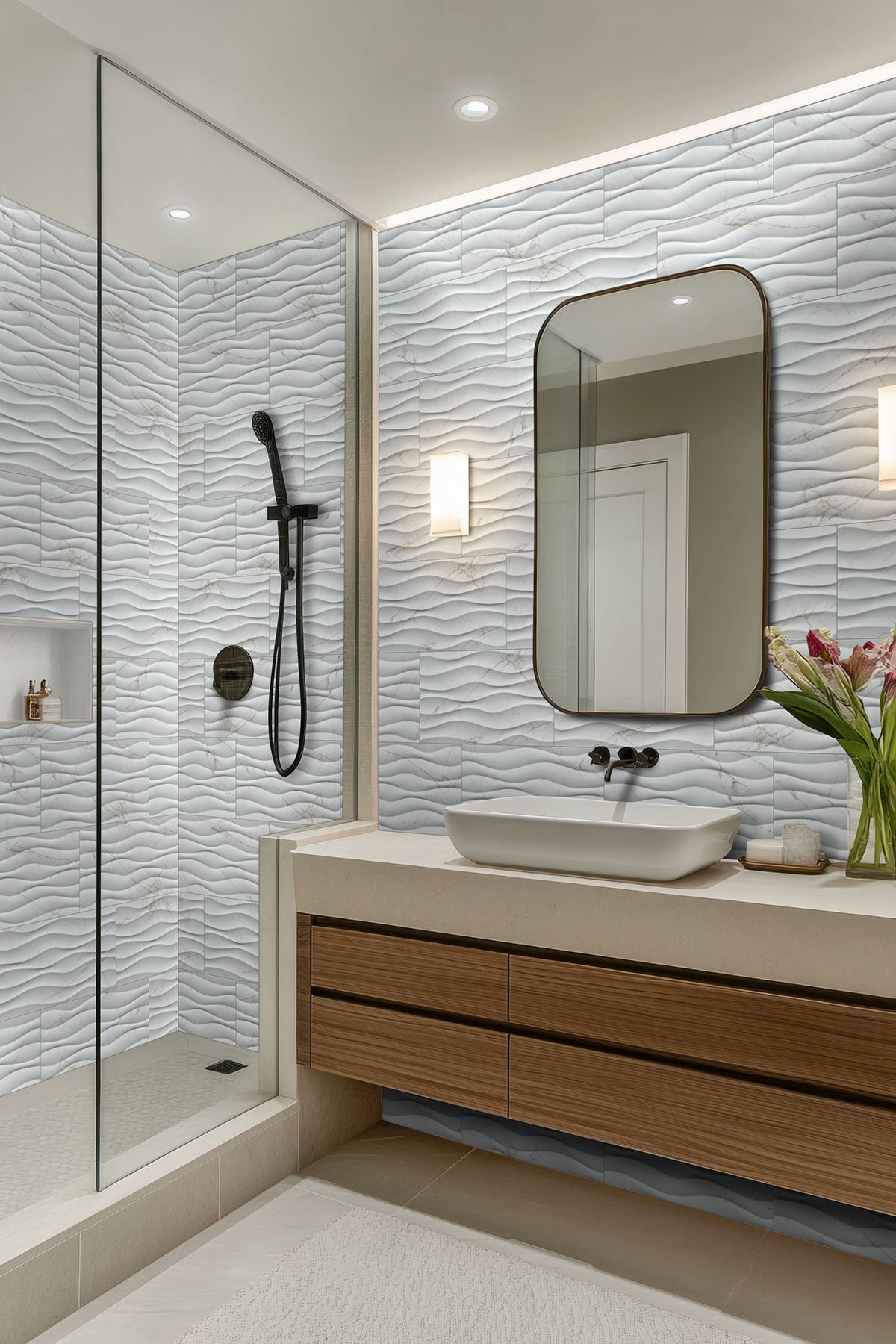 Dymo Calacatta Wavy White 12x24 Glossy