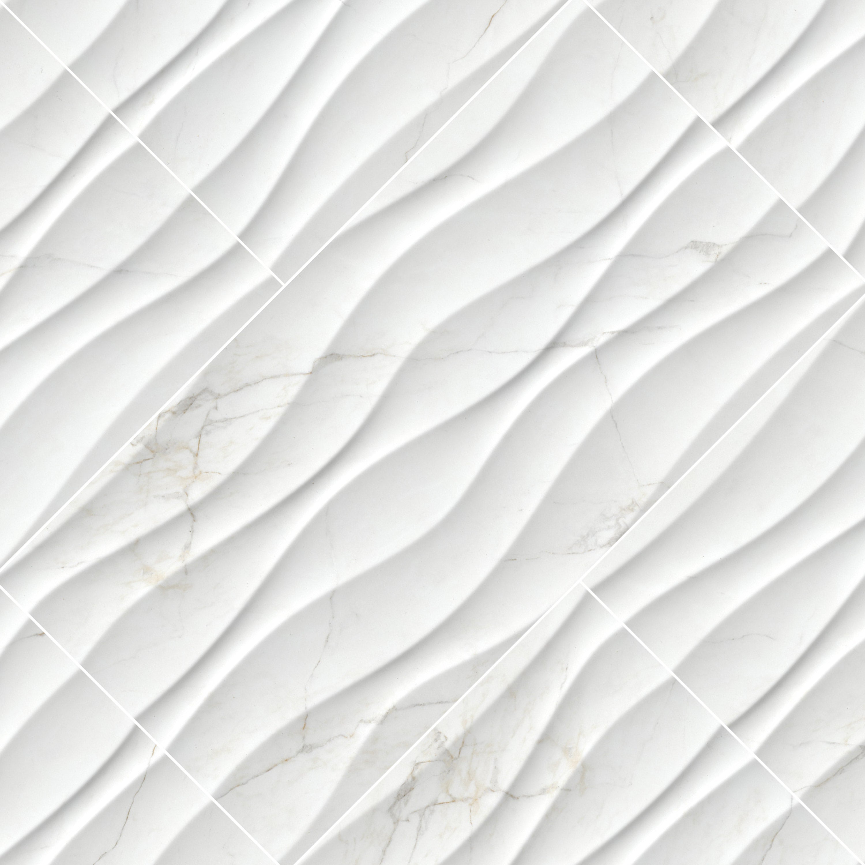 Dymo Calacatta Wavy White 12x24 Glossy