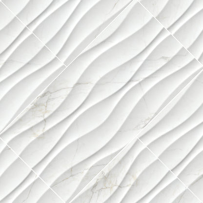 Dymo Calacatta Wavy White 12x24 Glossy