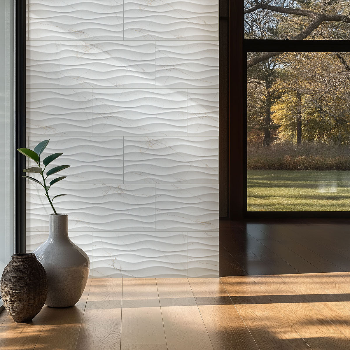 Dymo Calacatta Wavy White 12x24 Glossy