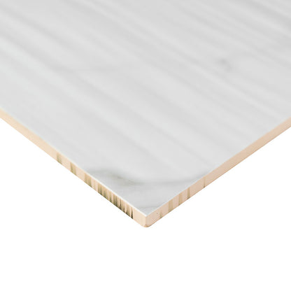 Dymo Statuary Stripe White 12x24 Glossy Porcelain Tile