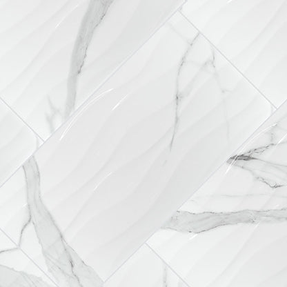 Dymo Statuary Wavy White 12x24 Glossy