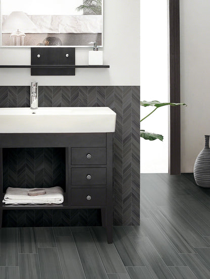 Graphite Watercolor Porcelain Tile