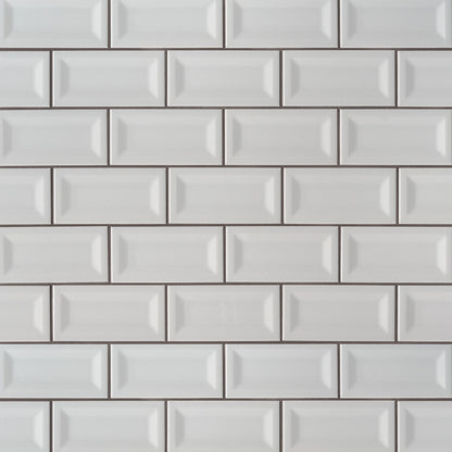 Gray Glossy Inverted Beveled Tile