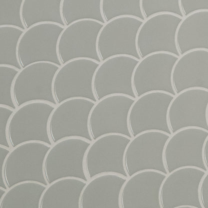 Gray Glossy Fish Scale Mosaic