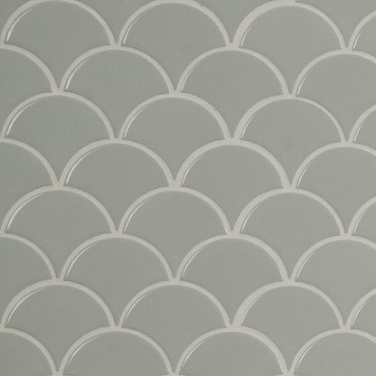 Gray Glossy Fish Scale Mosaic