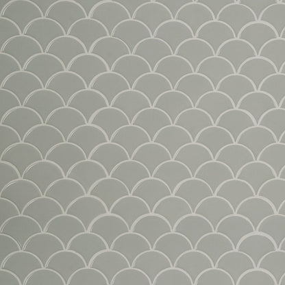 Gray Glossy Fish Scale Mosaic