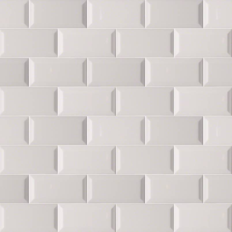 Gray Glossy Beveled Subway Tile 3x6