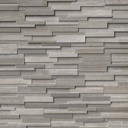 RockMount™ Stacked Stone Panels - Gray Oak 3D Honed