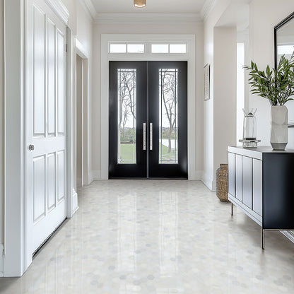 Greecian White 2" Hexagon Polished