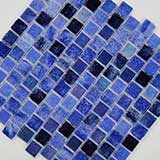 Hawaiian Blue 1x1x4mm Staggered Glass Mosaic Tile