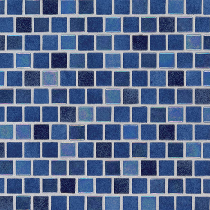 Hawaiian Blue 1x1x4mm Staggered Glass Mosaic Tile