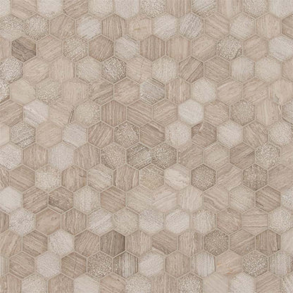 Honey Comb Multi Finish 2" Hexagon Mosaic Tile