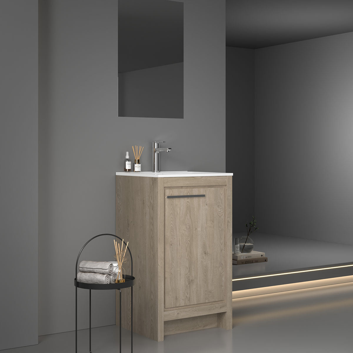 20" V9004 Vanity with Ceramic Sink (E. Oak) bathroom vanities - Shop at Home Craft Studio - 2