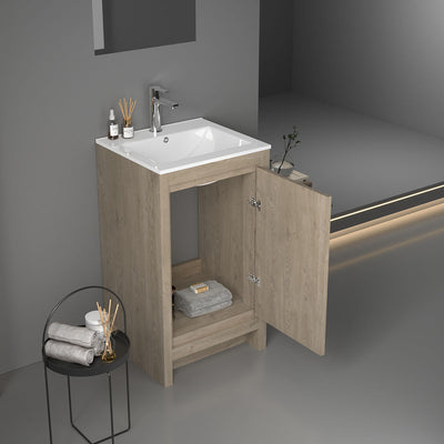 20" V9004 Vanity with Ceramic Sink (E. Oak) bathroom vanities - Shop at Home Craft Studio - 4