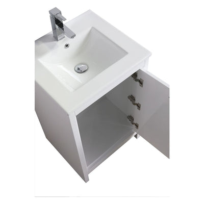 20" V9004 Vanity with Ceramic Sink (Glossy White) bathroom vanities - Shop at Home Craft Studio - 6