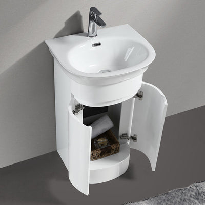 20" V9020 Series Vanity & Ceramic Sink (Matte White) bathroom vanities - Shop at Home Craft Studio - 3