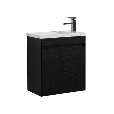 22" V9017 Series Slice Wall Hung Vanity & Acrylic Basin (Black Oak) bathroom vanities - Shop at Home Craft Studio - 3
