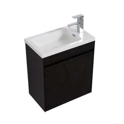 22" V9017 Series Slice Wall Hung Vanity & Acrylic Basin (Black Oak) bathroom vanities - Shop at Home Craft Studio - 4