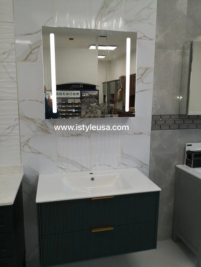 24" LED Aluminum Medicine Cabinet (Surface Mount/Recessed) mirror - Shop at Home Craft Studio - 2