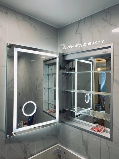 24" LED Ana Medicine Cabinet (Surface Mount/Recessed) (Left Hinge) led medicine cabinet - Shop at Home Craft Studio - 8