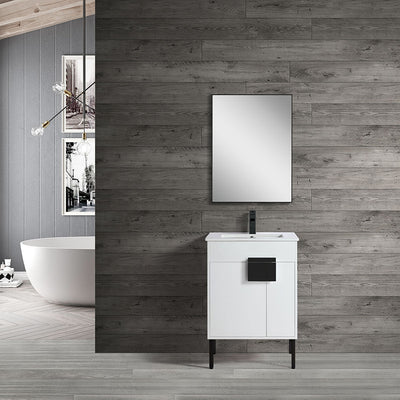 24" V9003 Vanity with Ceramic Sink (Glossy White) bathroom vanities - Shop at Home Craft Studio - 1