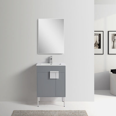 24" V9003 Vanity with Ceramic Sink (Matte Grey) bathroom vanities - Shop at Home Craft Studio - 1