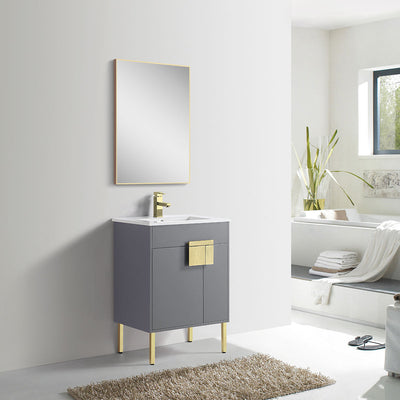 24" V9003 Vanity with Ceramic Sink (Matte Grey) bathroom vanities - Shop at Home Craft Studio - 2