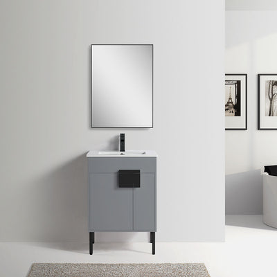 24" V9003 Vanity with Ceramic Sink (Matte Grey) bathroom vanities - Shop at Home Craft Studio - 3
