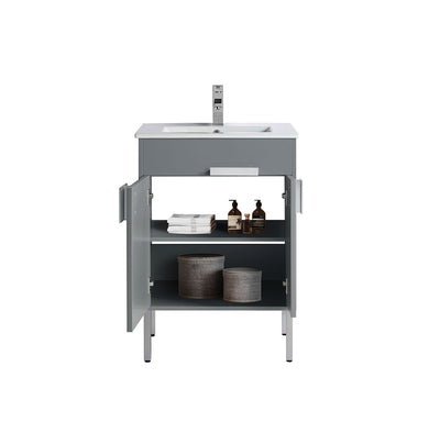 24" V9003 Vanity with Ceramic Sink (Matte Grey) bathroom vanities - Shop at Home Craft Studio - 6