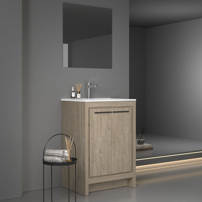 24" V9004 Vanity with Ceramic Sink (E.Oak) bathroom vanities - Shop at Home Craft Studio - 2