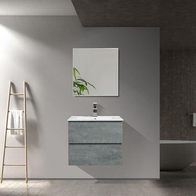 24" V9005 Angela Wall Hung Vanity & Ceramic Sink (Cement Grey) bathroom vanities - Shop at Home Craft Studio - 1