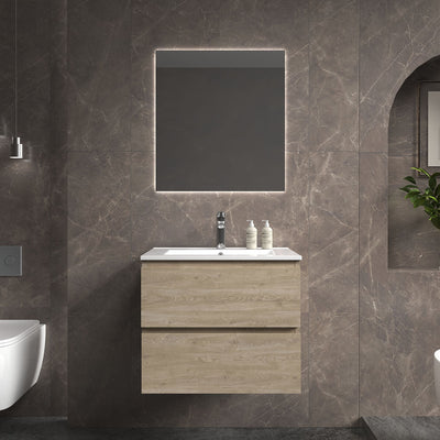 24" V9005 Angela Wall Hung Vanity & Ceramic Sink (E.oak) bathroom vanities - Shop at Home Craft Studio - 1