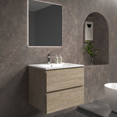 24" V9005 Angela Wall Hung Vanity & Ceramic Sink (E.oak) bathroom vanities - Shop at Home Craft Studio - 2