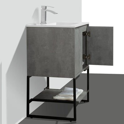 24" V9006 Allen Vanity with Ceramic Sink (Cement Grey) vanity - Shop at Home Craft Studio - 2