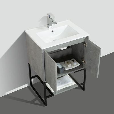 24" V9006 Allen Vanity with Ceramic Sink (Cement Grey) vanity - Shop at Home Craft Studio - 3