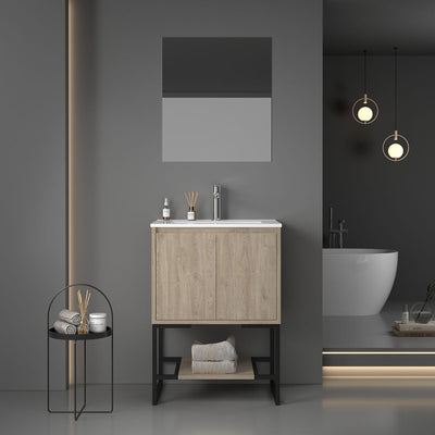 24" V9006 Allen Vanity with Ceramic Sink (E.Oak) vanity - Shop at Home Craft Studio - 2