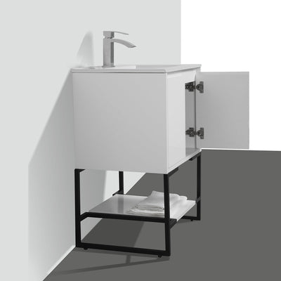 24" V9006 Allen Vanity with Ceramic Sink (Glossy White)  - Shop at Home Craft Studio - 5