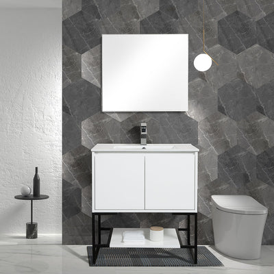 24" V9006 Allen Vanity with Ceramic Sink (Glossy White)  - Shop at Home Craft Studio - 6