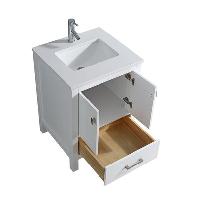 24" V9008 Vanity  & Quartz Countertop Combo (Matte White) bathroom vanities - Shop at Home Craft Studio - 2
