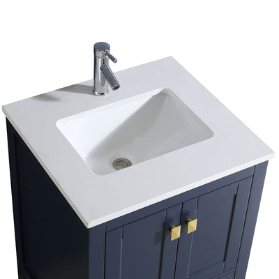 24" V9008 Vanity & Quartz Countertop Combo (Royal Blue) bathroom vanities - Shop at Home Craft Studio - 3