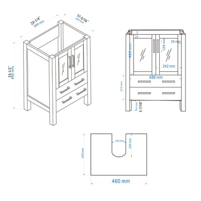 24" V9011 Vanity with Ceramic Sink (Matte Grey) bathroom vanities - Shop at Home Craft Studio - 8