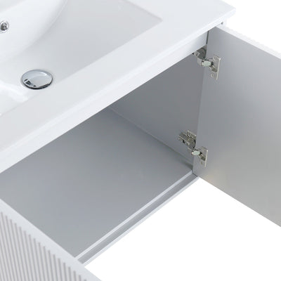 24" V9012 Wall Hung Vanity & Ceramic Sink (Glossy White） bathroom vanities - Shop at Home Craft Studio - 4